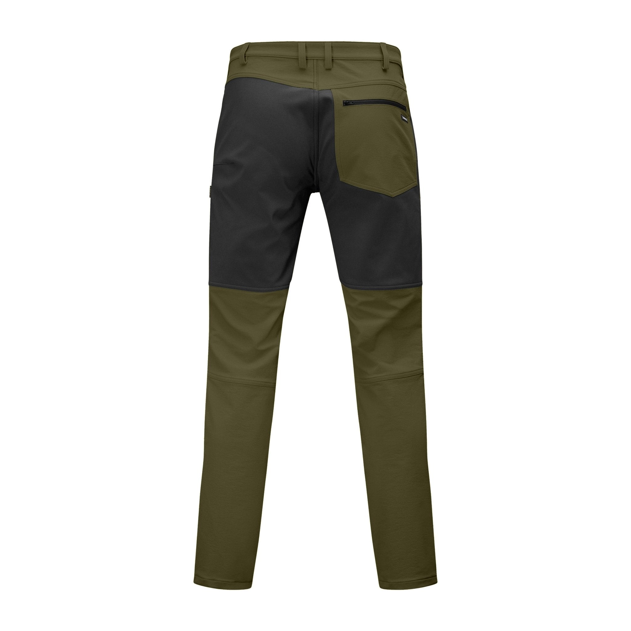 Swazi Ranger Pants rear view in green with D-ring and reinforced seat