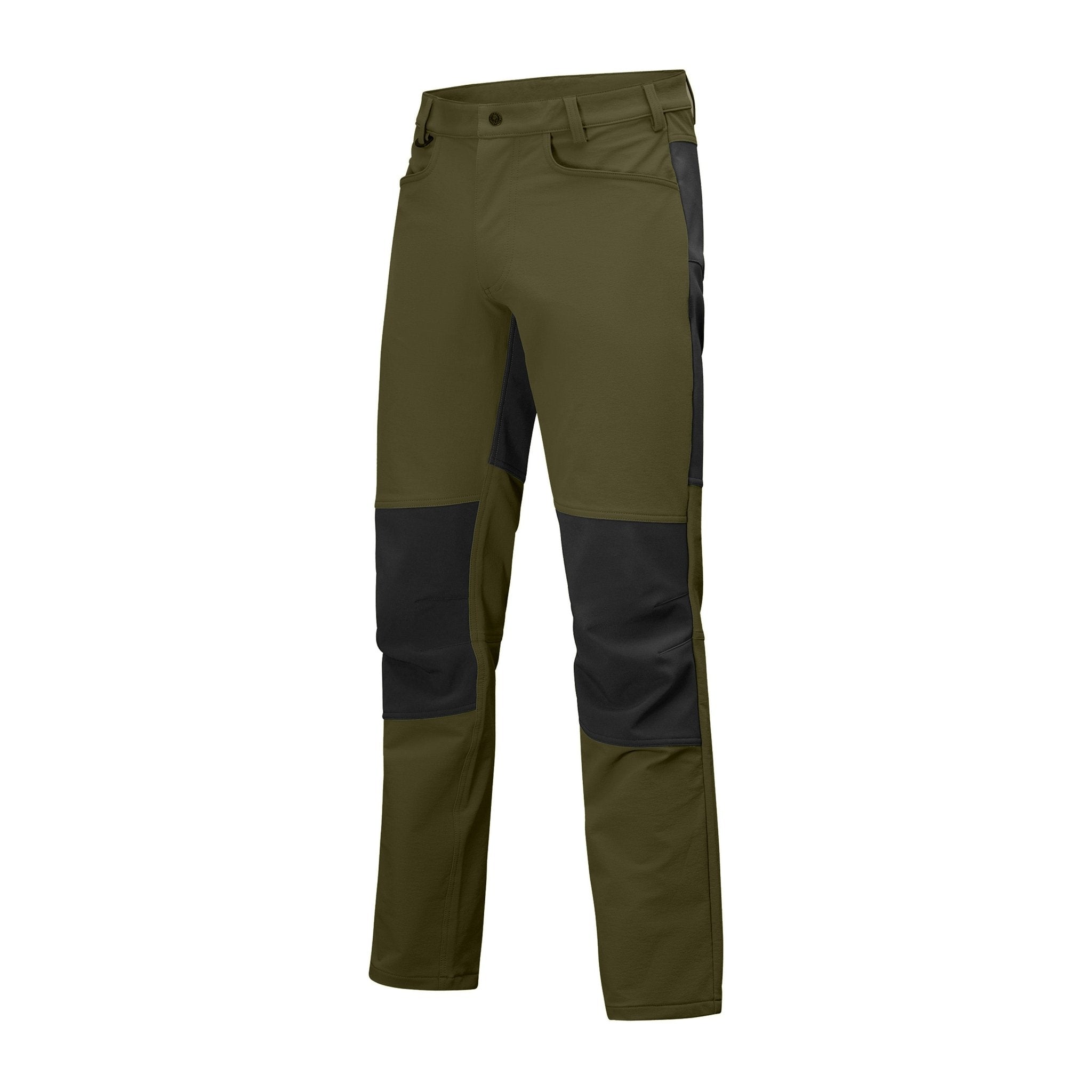 Swazi Ranger Pants angle view in green – technical outdoor trousers