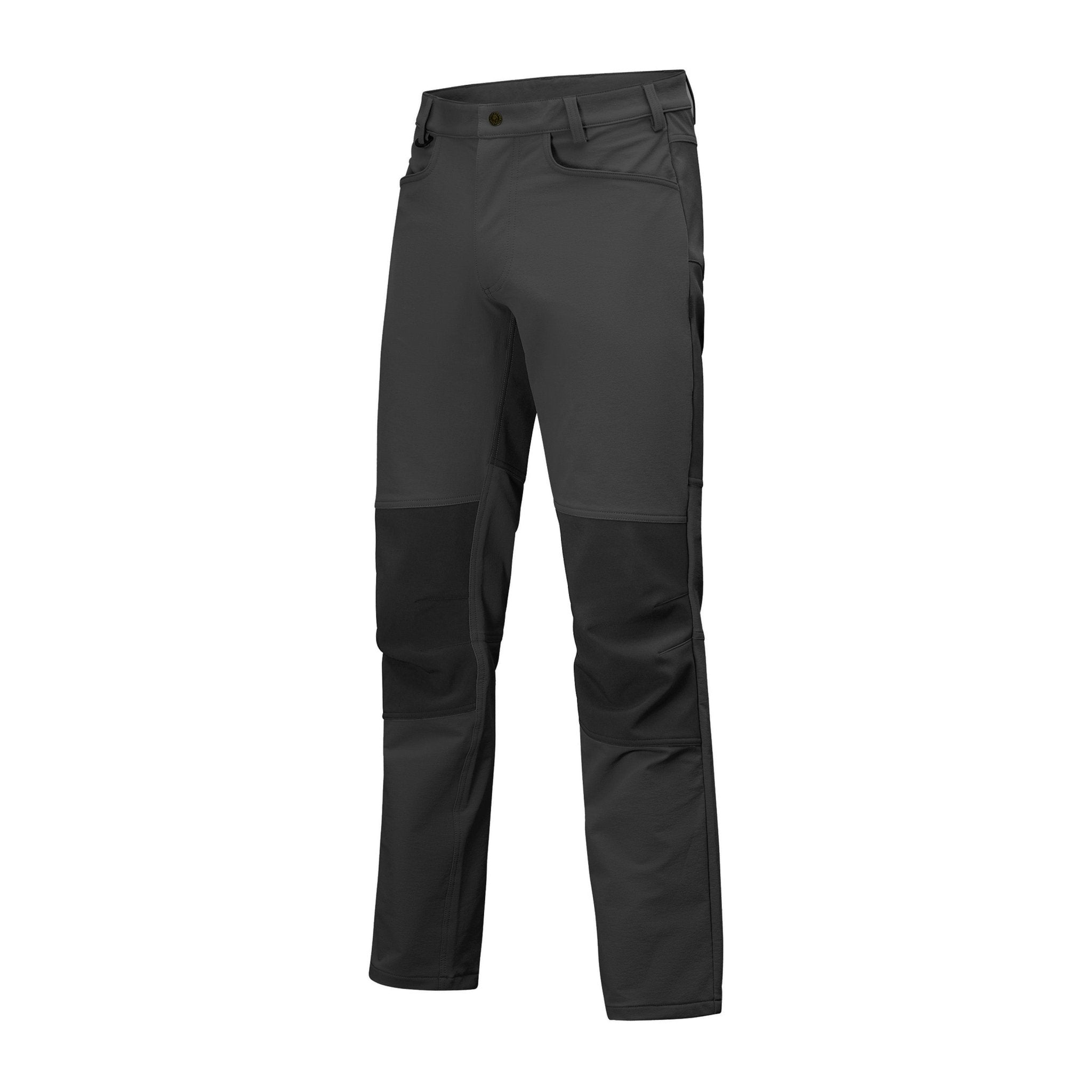 Swazi Ranger Pants side angle in Ironsand showing technical fit and features
