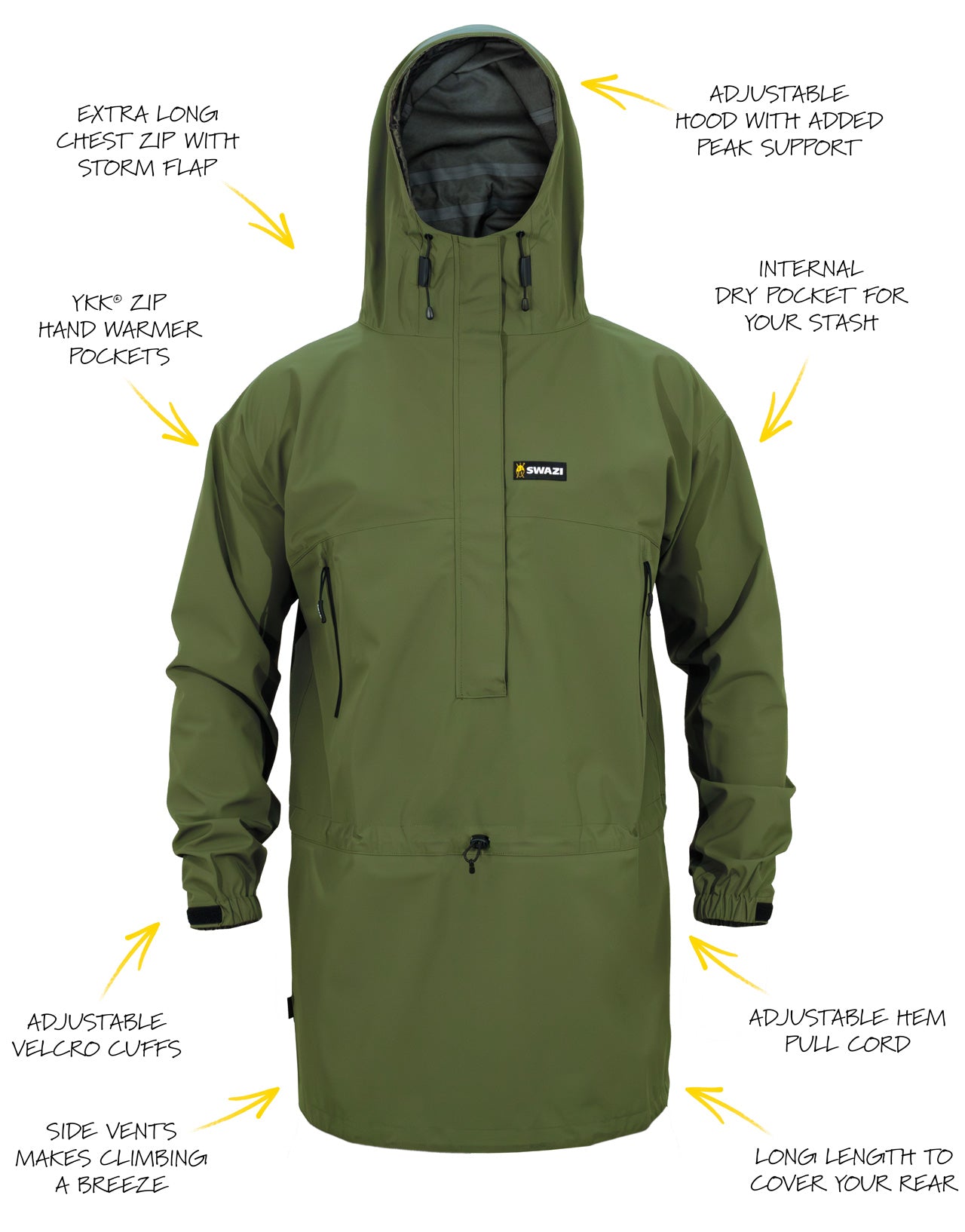 Tahr Ultralite Jacket – lightweight waterproof hunting jacket with hood, chest zip, and storm flap