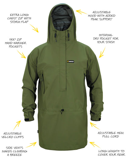 Tahr Ultralite Jacket – lightweight waterproof hunting jacket with hood, chest zip, and storm flap